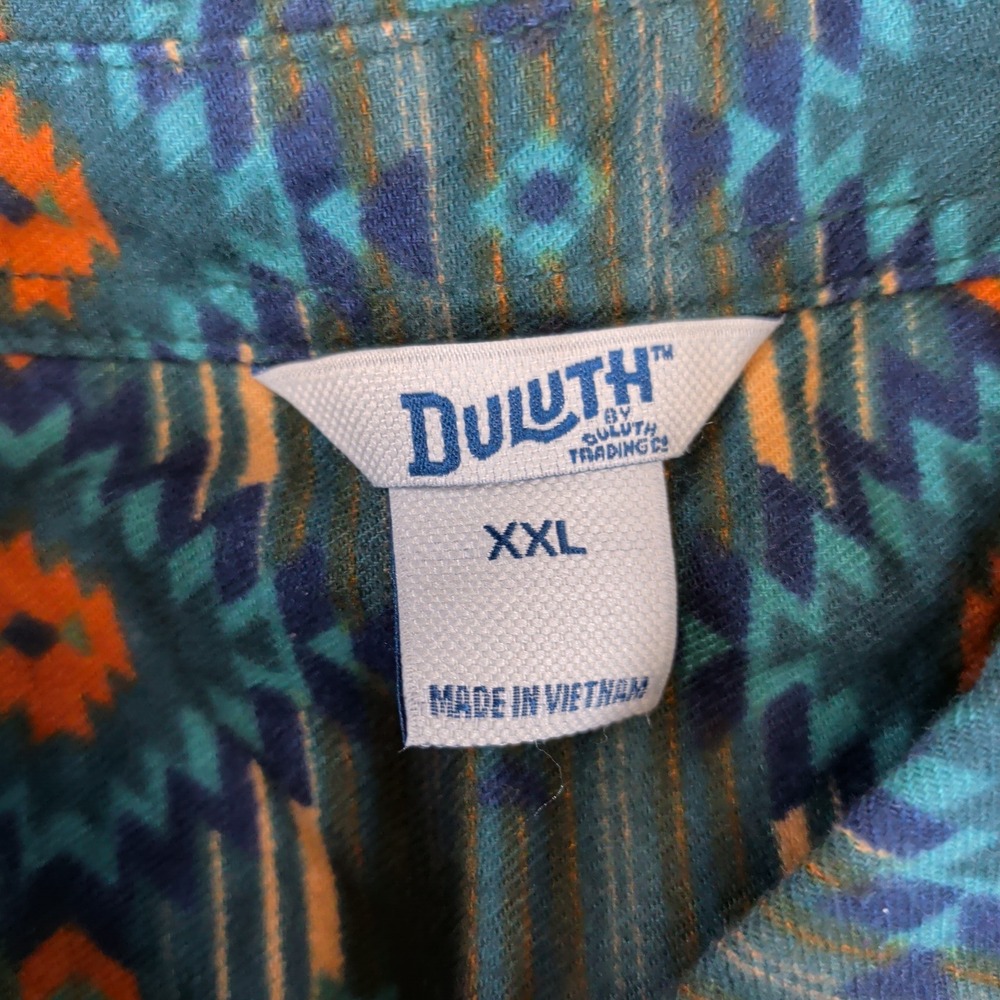 Duluth Trading Free Swingin Flannel Shirt Women XXL Southwestern Button Up 65505 - Picture 4 of 6